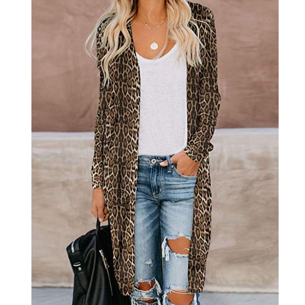 🌟LAST ONE🌟Crazy Cozy Leopard Cardi Duster - Picture 1 of 6